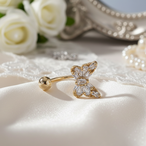 Chic due pezzi di alta gioielleria in rame placcato oro elegante ed elegante con zircone pietra principale per abiti da sposa - Product Image 2