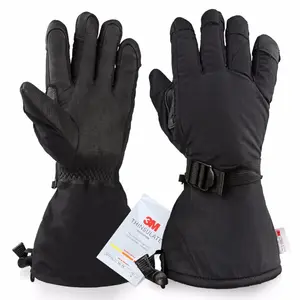 Ozero Custom Logo -40F Outdoor Winter Waterproof Cowhide Leather Thinsulate Lined Ski Gloves Wholesale Gloves For Men Women