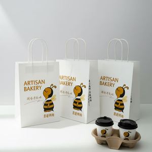 Bolsas de Papel Kraft Personalizadas para Té con Leche, Bolsas para Llevar Bebidas, Café y Té, Precio al por Mayor, Impresión de Logotipo - Product Image 1