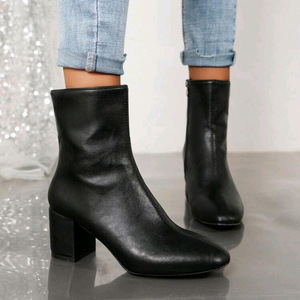 Stivaletti Americani da Donna 2026 Nuovi con <span class=keywords><strong>Tacco</strong></span> <span class=keywords><strong>Alto</strong></span> e Grosso, Punta Quadrata Piccola, Chiusura Slip-On, in <span class=keywords><strong>Pelle</strong></span> PU, Scarpe da Sposa Leopardate - Product Image 4