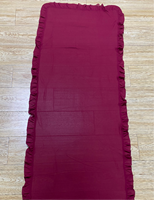 Hijab élégant en modal et dentelle avec logo personnalisé, en mousseline de soie à volants, couleur unie, superposé et plissé, pour femmes musulmanes modestes, foulard islamique