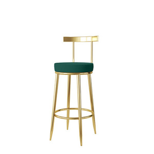 Silla de Barra <span class=keywords><strong>Alta</strong></span> de Metal Nórdico de Lujo, Dorada, para el Hogar, de Terciopelo, de Cuero, Moderna, Económica, para Barra de Cocina, Muebles para <span class=keywords><strong>Mesa</strong></span> de Bar - Product Image 4