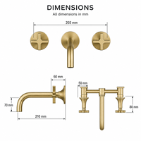 Premium Banyo Lavabo Bataryası - Lavabo Muslukları - Banyo Musluğu Geleneksel Sıhhi Tesisat Parçaları Banyo Aksesuarları