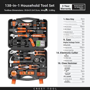 <span class=keywords><strong>Crest</strong></span> kết hợp công cụ <span class=keywords><strong>Kit</strong></span> với ổ cắm có thể điều chỉnh cờ lê thép carbon cao trường hợp cứng-hộ gia đình dụng cụ cầm tay thiết lập với hộp công cụ - Product Image 2