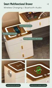 Bộ bàn trang điểm phòng ngủ kiểu Ý, bàn trang điểm có gương đèn LED - Product Image 4