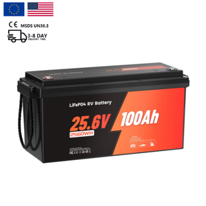 高品質25.6V 100Ah LiFePO4バッテリーパックスマートBMS IP65 ESG米国ゴルフカート用高性能リチウムイオンバッテリー