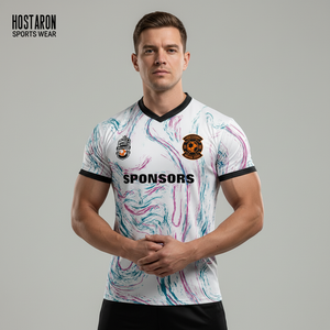 Seragam Tim Latihan Sublimasi Logo Kustom HOSTARON, Set Lengkap Kaos dan Celana Pendek, Seragam Sepak Bola untuk Pria - Product Image 1