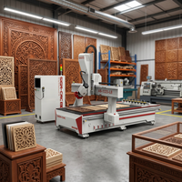 Fresadora CNC con Cabezal Giratorio de 4 Ejes y Husillo de 9.0kW para Grabado en Madera, Grabado de Moldes para Muebles y Grabado 3D