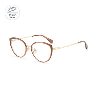 กรอบแว่นตา Xiaohongshu รุ่น Cat Eye สำหรับผู้หญิง ป้องกันแสงสีฟ้า เลนส์เรซิ่นเต็มกรอบ TQ5740 ผลิตที่ตานหยาง - Product Image 2