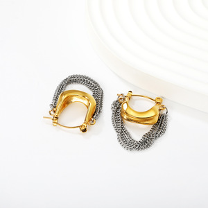 Fashion Drop <b>Earrings</b> Zinc Alloy Chain <b>Tassel</b> Geometric Design Party Jewelry Women's European Style - Product Image 2