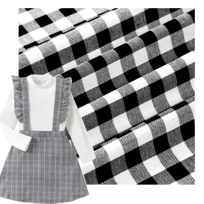 Kinderen School Uniform Grijs Plaid Reeks Stretch Materiaal Stof Japad Katoen En Polyester Voor Cheer Uniformen