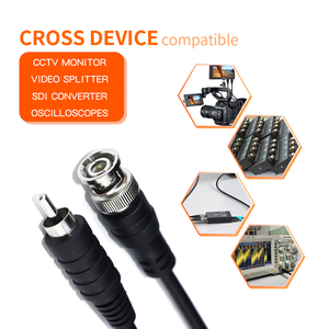 Chất Lượng Cao <span class=keywords><strong>BNC</strong></span> Nam Để <span class=keywords><strong>RCA</strong></span> Nam An Ninh Máy Ảnh Đồng Trục Kết Nối Hỗn Hợp Jack Chuyển Đổi Adapter Âm Thanh Nhảy Cáp Màu Đen 1M - Product Image 4