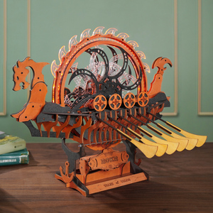 Robotime Rokr - Juguete <span class=keywords><strong>de</strong></span> Ensamblaje DIY LK802, Modelo <span class=keywords><strong>de</strong></span> Barco Vikingo Dragón, Rompecabezas 3D <span class=keywords><strong>de</strong></span> Madera <span class=keywords><strong>para</strong></span> Adultos - Product Image 1