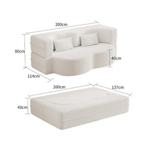 VOYAGE kompresi kemasan ruang tamu awan set Sofa 2 tempat duduk merah muda lipat Sofa Lounge kasur - Product Image 3