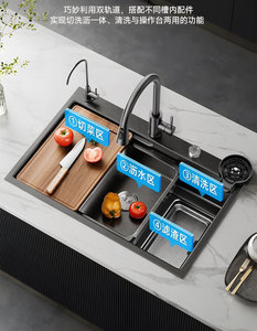 Fregadero Individual Grande de Acero Inoxidable 304 Nano de 5.0 mm de Espesor, Gran Venta para Cocinas Comerciales - Product Image 4