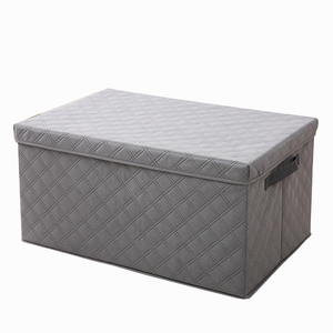 Sale Non Woven Fabric Storage Boxes Bins Simple Home Clothing Clutter Lattice Storage Box With Lid