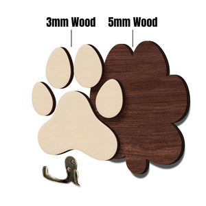 Personalized <b>Dog</b> Paw Leash Holder Wooden Paw Print Hook Pet Collar Storage Rack Hanger Multifunction Custom Engraved <b>Name</b> <b>Tags</b> - Product Image 3