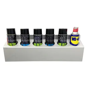 JH-Mech Six Bottle Aerosol Spray Can Rack Shelf Holder Aluminum Storage Universal Mounting Wall Mount Spray Bottle Holder