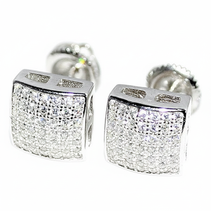 Pendiente de diamante de corte único en oro blanco de 10k - Product Image 2
