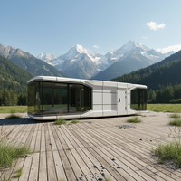 Cabane Apple moderne préfabriquée en acier et polycarbonate, maisonnette sur roues entièrement équipée, pod de jardin mobile, bureau portable pour jardin