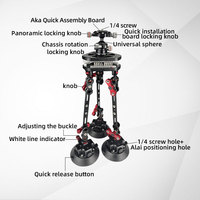 Support de voiture panoramique 360° en alliage d'aluminium YUANYUJINGMI avec ventouses triples ultra-résistantes, rotule à verrouillage rapide et bras magique pour caméra