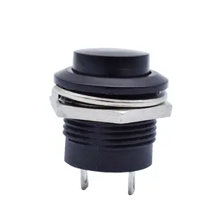 Momentary Black Push button switch 16 mm plastic button switch R13-507 with screw
