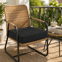 Housse de coussin de canapé d'extérieur amovible et lavable en mousse bleu marine antidérapante et imperméable pour remplacement de coussins de patio en rotin