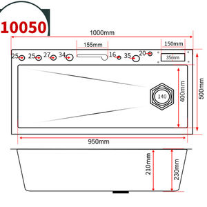 Design di fabbrica di buona qualità lavello 304 fatto a mano in acciaio inossidabile <span class=keywords><strong>Pia</strong></span> Da Cozinha 100cm - Product Image 6