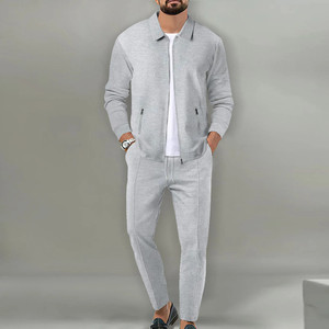 Giacca Casual a maniche lunghe con cerniera waffle e tailleur pantalone - Product Image 2