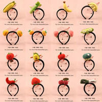 Creatieve schattige groente- en fruitpluche haarbanden, cartoon maïs, banaan, kersen haarclips voor fotoshoots en optredens, gemaakt in China