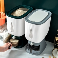 Distributeur de riz automatique pliable en PP avec capacité de 10 kg, pot de stockage écologique pour la cuisine, pour aliments secs, riz, céréales, grains
