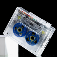 Nouveau lecteur de cassettes portable rétro transparent personnalisable avec radio FM, lecteur MP3, Wakman, son stéréo double piste, lecteur de cassettes vintage