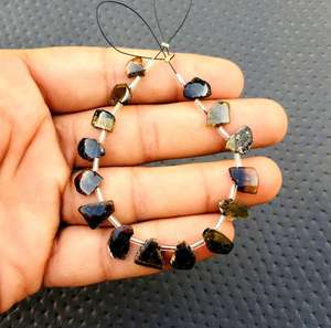 พลอยทัวร์มาลีนธรรมชาติอันรุ่งโรจน์แบบขัดมัน15ชิ้น,อัญมณีหยาบขัดเงาตัดสไตล์การเก็บรวบรวมหิน - Product Image 3