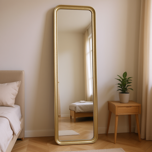 PARISLOFT Espejo de cuerpo entero de 71.2'' x 16.1'' con marco de metal dorado, espejo de pie vintage para decoración del hogar y dormitorio - Product Image 2