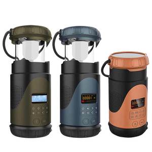 Estación de búsqueda automática Radio ligera Manivela de mano Solar AM FM DAB NOAA Radio Altavoces con 3 modelos de linterna y luces de lectura - Product Image 1