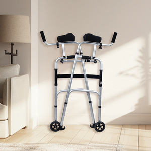 Déambulateur en alliage d'aluminium avec accoudoirs, hauteur réglable sur 7 niveaux, pour personnes âgées et handicapées, aide à la mobilité - Product Image 3