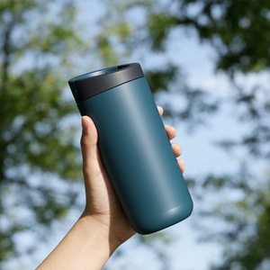 Stainless Steel Insulated Tumbler 304 Steel 16 Oz Travel Water Bottle With Hidden Handle Apricot Color - Product Image 4