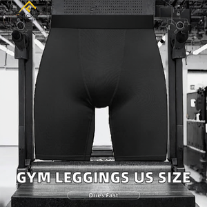 Gym Leggings US Size 90% Polyester 10% Spandex Sportswear Running <b>Tights</b> Elastic Waist Full Length <b>Compression</b> Breathable <b>Men's</b> - Product Image 2