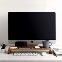 Support de Moniteur de Bureau en Acacia Naturel, Organisateur de Bureau en Bois pour Fournitures de Bureau et Présentoir de Plantes d'Intérieur - Vente en Gros Usine