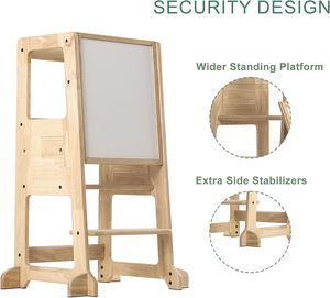 Tabouret de cuisine pour tout-petits, tour d'apprentissage pour enfants avec tableau magnétique, repose-pieds réglable en hauteur - Product Image 3