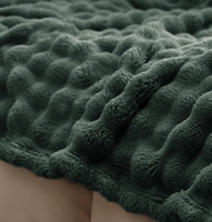 Luxuriöse Weiche Gemütliche Fleece-Bubble-Decke für Couch GentleSoft Grüne Wurfdecke für Sofa Schlafzimmer Deko Dunkelgrün