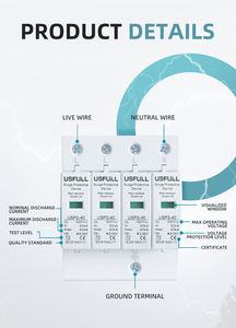 USFULL Supresor De Picos AC SPD 4P(3P + N) dispositivo di protezione contro le sovratensioni elettrico 20kA 40kA 60kA 80kA 100kA soppressore di fulmini <span class=keywords><strong>DPS</strong></span> - Product Image 4