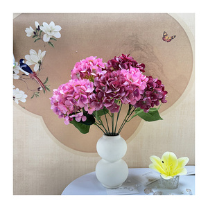 5 đầu chùm Tuyết Hoa Cẩm Tú Cầu Nhân Tạo Hoa lụa có thể gập lại trung tâm bàn Giáng sinh ngày Valentine đám cưới nhà - Product Image 4