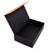 Boîte d'emballage en carton personnalisable en forme de livre orange avec aimant, différentes tailles pour sushis, nouilles, chewing-gums