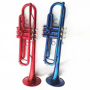 Preço preferencial trompete de estudante instrumento musical ocidental de latão vermelho B cor plana nova performance de banda