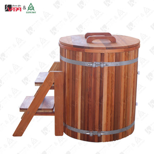 Vapasauna NUEVO Bañera <span class=keywords><strong>de</strong></span> Hielo <span class=keywords><strong>Redonda</strong></span> <span class=keywords><strong>de</strong></span> <span class=keywords><strong>Madera</strong></span> para 1-2 Personas con Mantenimiento <span class=keywords><strong>de</strong></span> Temperatura para Recuperación Física, Barril <span class=keywords><strong>de</strong></span> Inmersión Fría - Product Image 5