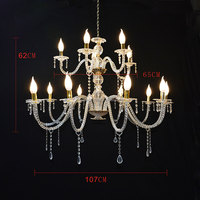Lustre en acrylique doré scintillant, éclairage de luxe pour décoration de fête de cérémonie de mariage