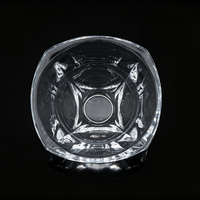 Bol de service en verre sculpté transparent multi-usages pour desserts et fruits, idéal pour les hôtels et la maison