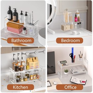 Organizador de Estación de Café de 2 Niveles de Acrílico, Estante de Almacenamiento de Accesorios para Barra de Café para Tazas, Granos, Jarabes, Cucharas y Agitadores - Product Image 4