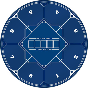 Tapis de table de jeu personnalisé en caoutchouc bleu <span class=keywords><strong>casino</strong></span> de 120 cm, épaisseur 2 mm, 6 positions, pour <span class=keywords><strong>Blackjack</strong></span> et Texas Hold'em - Product Image 3